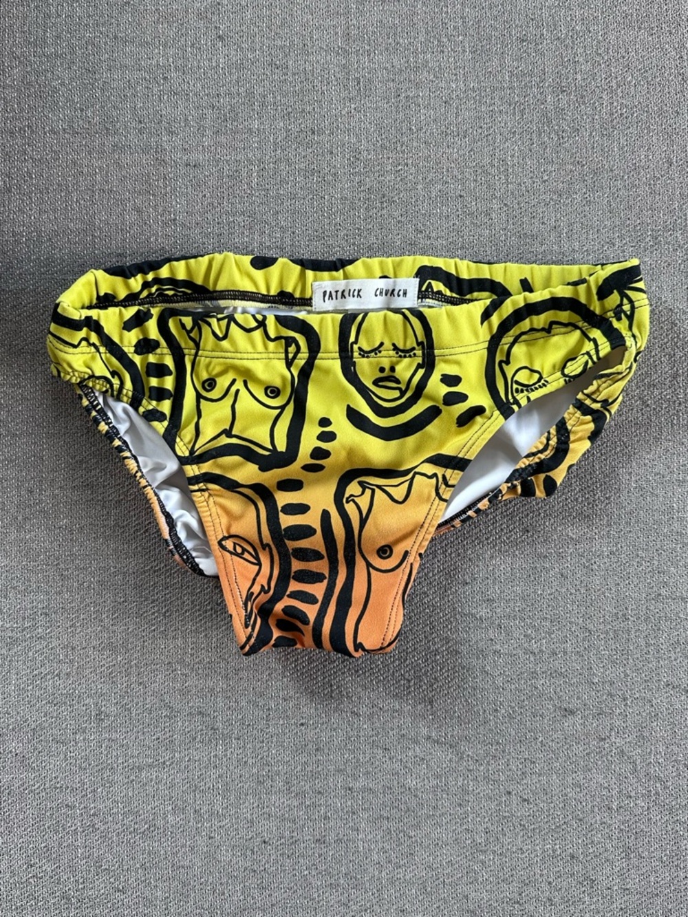 Patrick Church Yellow & Orange Artistic Men’s Swim Brief